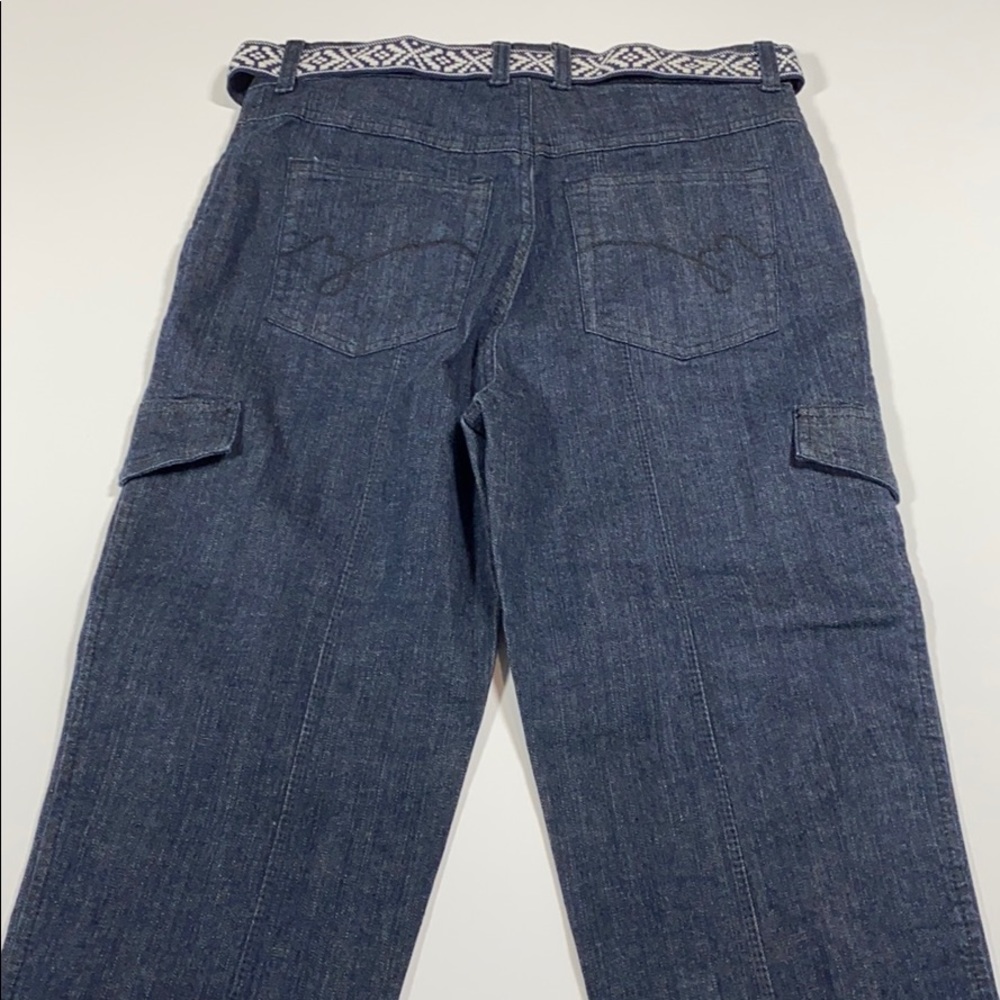 Gloria Vanderbilt SZ 8 Belted Blue Denim Jeans Capri New. D22 - Picture 5 of 12